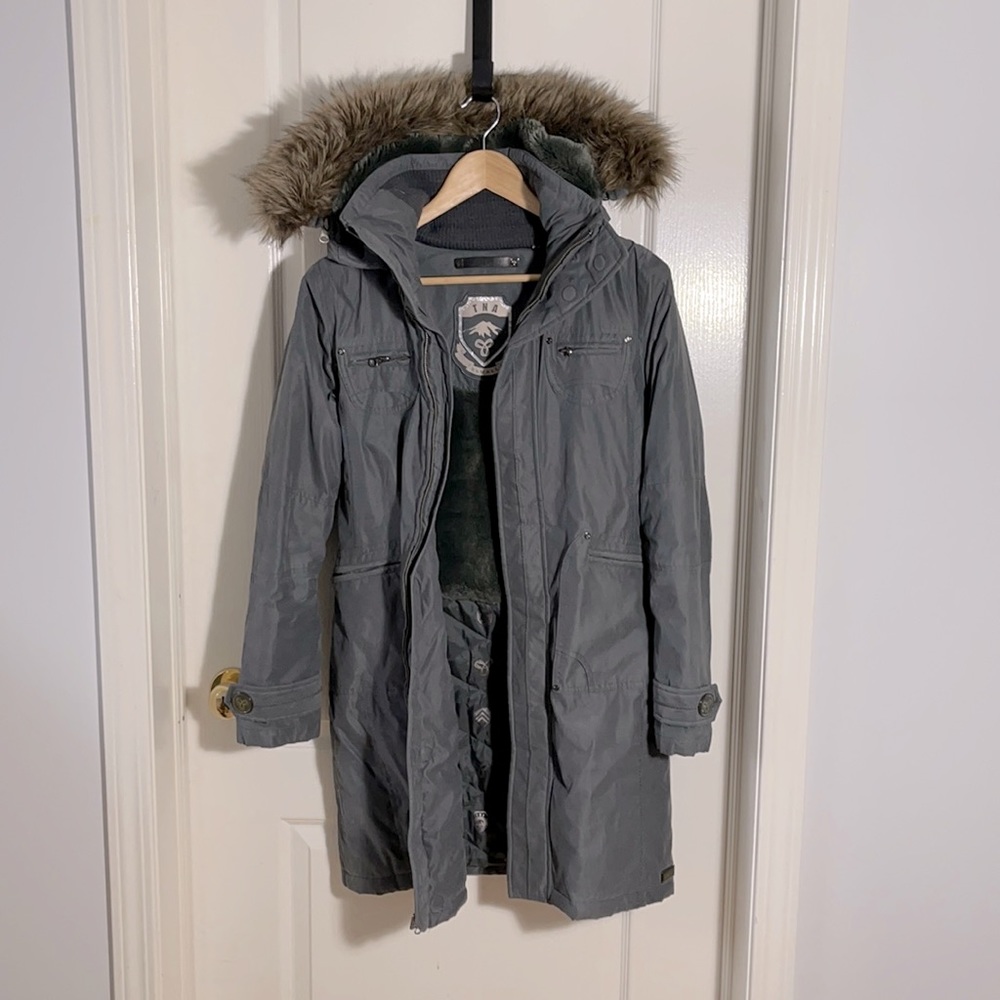 TNA Parka Fleece Lined w/ Removable Hood & Fur